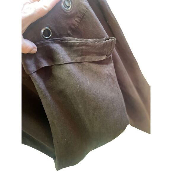 Larry Levine Chocolate Brown Cuffed Capri Pants With Medallions at Waist Fully L - Picture 6 of 9